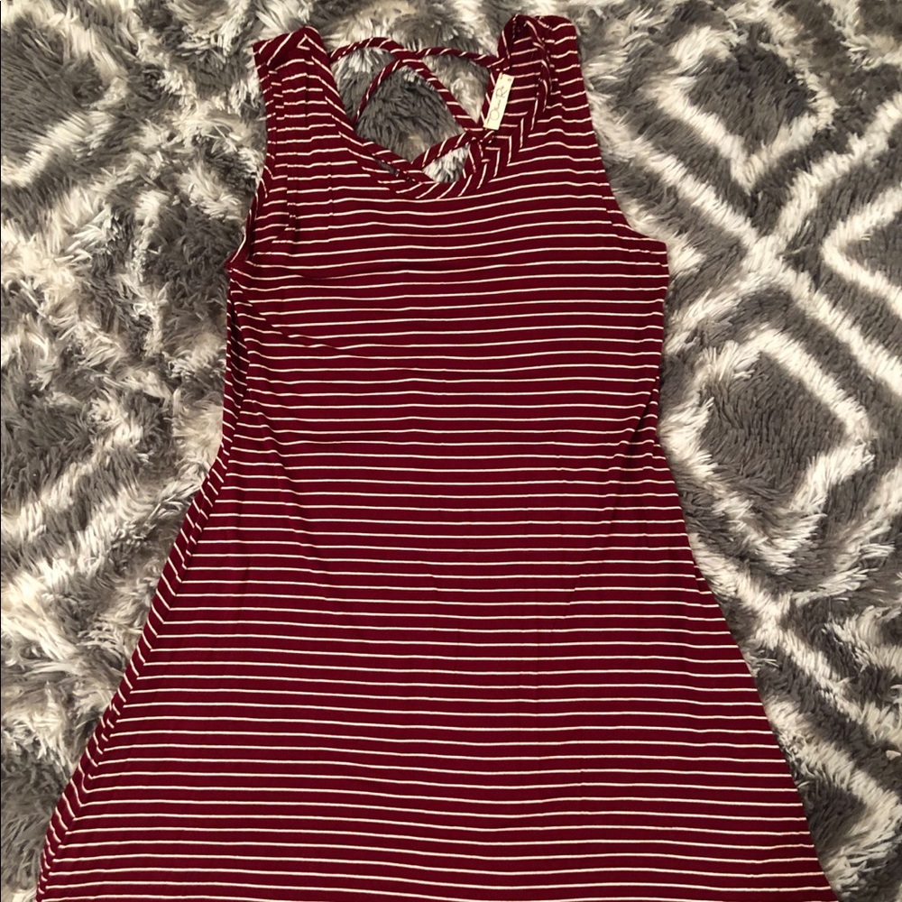 Red striped dress, Size M